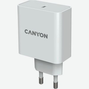 Сетевое зарядное устройство Canyon H-65, USB-C, 65Вт, 3.25A, белый [cnd-cha65w01]
