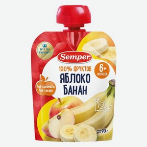 Пюре Яблоко/банан Semper, 0,09 кг