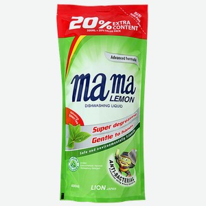 Гель для посуды и детских принадлежностей Зеленый чай Mama lemon, 0,6 кг