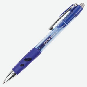 Ручка гелевая BRAUBERG Officer автоматическая синяя 0,5 мм, 1 шт
