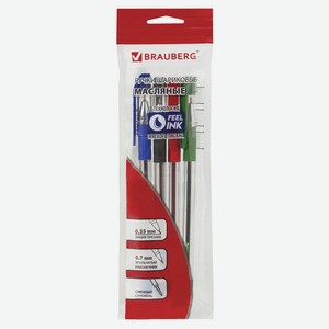 Ручка шариковая BRAUBERG Max-Oil 4 цвета 0,7 мм, 4 шт