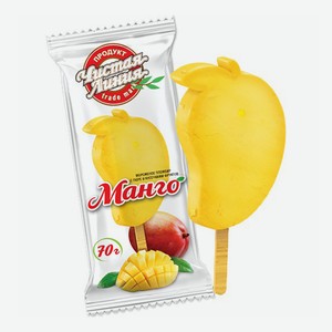 Мороженое пломбир Чистая Линия Манго с кусочками фруктов БЗМЖ 70 г