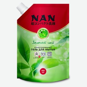 Средство для мытья посуды NAN зеленый чай, 800 мл