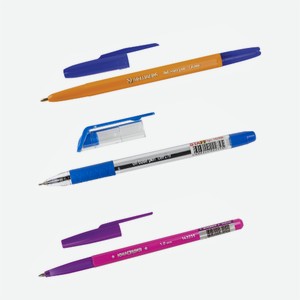 Ручка синяя/черная  Пифагор / Брауберг / Стафф / Юнландия  в ассортименте 1шт