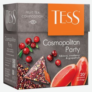 Чай травяной Tess Cosmopolitan Party апельсин и клюква, 20х2 г