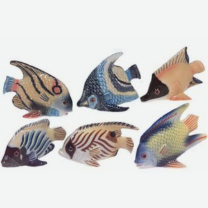 Набор фарфоровых фигурок KLIMA  Рыба цветная , 6шт, 5см (Франция)