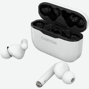Наушники Canyon TWS-3, Bluetooth, вкладыши, белый/черный [cne-cbths3w]