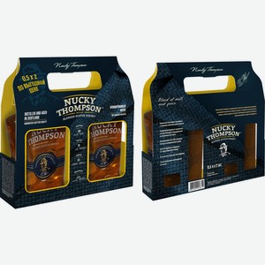 Виски Nucky Thompson 3-летний купажированный 40% в подарочной упаковке, 2х500мл