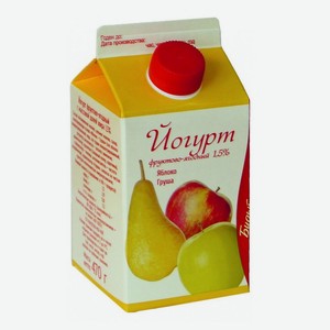 Йогурт питьевой «Из Вологды» яблоко груша 1,5% БЗМЖ, 470 г