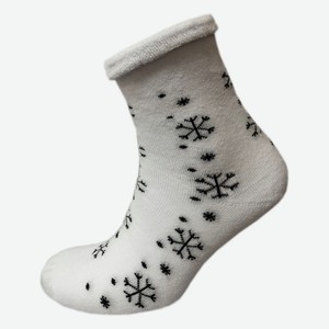 Носки женские Monchini артL56 - Белый, Снежинки, 38-40