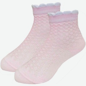 Носки детские Носик tiny-viny с ажуром и декоративным бортом цвет: светло-розовый, 16-18 р-р