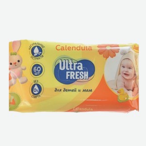 Салфетки влажные «Ultra Fresh Baby» для детей и мам с календулой, 60 шт