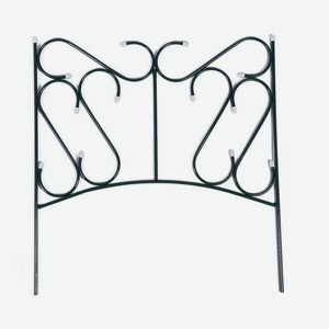 Забор декоративный СИМАЛЕНД  Комбинированный , 80х380 см, 5 секций, металл, черный (3671309)