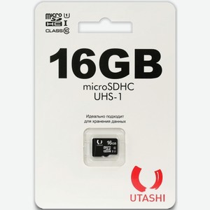 Карта памяти Utashi microsdhc 16GB Сlacc 10 UHS-I (UT16GBSDCL10-00)