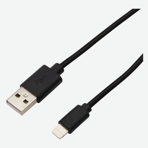 Кабель Rexant USB-Lightning, 1 м, нейлоновая оплетка, черный (18-7055)