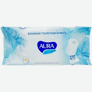 Влажная туалетная бумага Aura Ultra Comfort,120 шт, синий