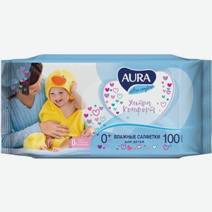 Салфетки влажные Aura Ultra Comfort детские с алоэ 100шт