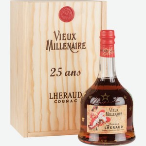 Коньяк Lheraud Vieux Millenaire 25 ans в подарочной упаковке 43 % алк., Франция, 0,7 л
