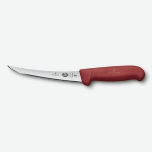 Нож кухонный Victorinox Fibrox, обвалочный, 120мм, заточка прямая, стальной, красный [5.6611.12]