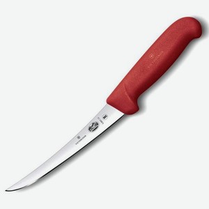 Нож кухонный Victorinox Fibrox, обвалочный, 120мм, заточка прямая, стальной, красный [5.6601.12]