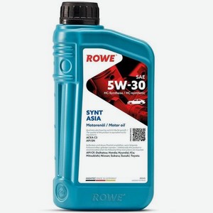 Моторное масло ROWE Hightec Synt ASIA, 5W-30, 1л, синтетическое [20245-0010-99]