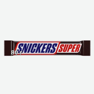 Батончик шоколадный Snickers Super с карамелью, арахисом и нугой 80г
