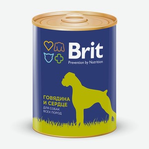 Консервы для собак Brit говядина и сердце, 850 г