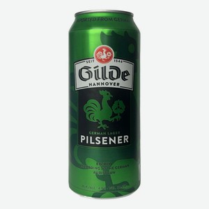 Пиво Gilde Pilsener светлое фильтрованное пастеризованное 4,9% 0,5л, металлическая банка