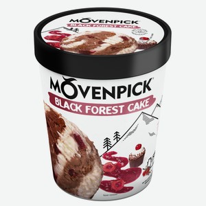 Мороженое Movenpick Black Forest Cake пломбир шоколадный с вишней и печеньем, 300 г