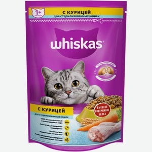 Сухой корм Whiskas для стерилизованных кошек с курицей и вкусными подушечками, 350г