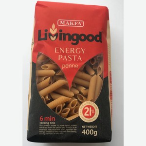 Макароны Livingood Energy Pasta Penne высокобелковые, 400г