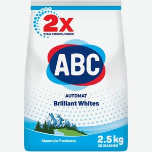 Порошок ABC горная свежесть для стирки белья, 2.5кг