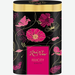 Чай Riche Natur Felicity чёрный с цукатами ананаса и ароматом земляники, 100г