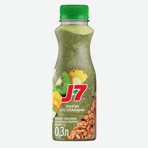 Продукт питьевой J7 Полезный завтрак Яблоко-Ананас-Банан-Киви-Манго, 300мл