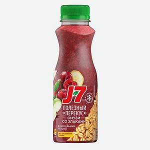 J7 Полезный перекус смузи-коктейль: Вишня-Банан-Яблоко с овсяными хлопьями для детского питания 0.3л, 0,3 кг