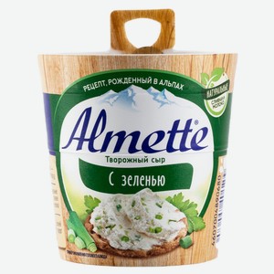 БЗМЖ Сыр творожный Almette свежий с зеленью 60% 150г Россия