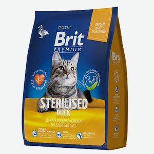 Сухой корм для стерилизованных кошек BRIT Premium Cat Sterilized Утка и курица, 400 г