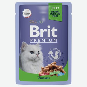 Влажный корм для кошек BRIT Premium Цыпленок в желе, 85 г