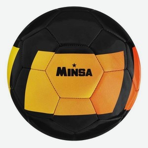 Футбольный мяч MINSA PU, машинная сшивка, 32 панели, размер 5, черный/оранжевый (7393191)
