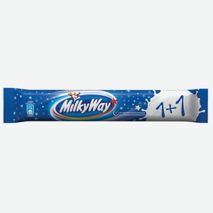 Батончик Milky Way шоколадный 1+1, 52г Россия