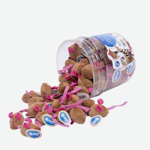 DUVO+ Игрушка для кошек мягкая  Мышка плюшевая , коричнево-розовая (Бельгия)