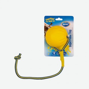 Игрушка для собак DUVO+ резиновая  Мяч на веревке , жёлтая, D10см/49см (Бельгия)