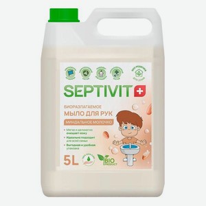Жидкое мыло SEPTIVIT Premium Минадльное молочко, 5 л (00542)