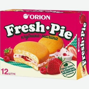 Пирожное Orion Fresh Pie бисквитное с клубнично-малиновой начинкой 300г
