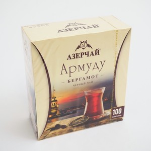 Чай черный АЗЕРЧАЙ Армуду с ароматом бергамот, 100 пакетиков*1,6 г