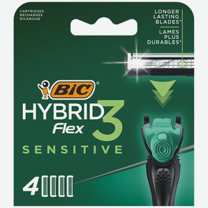 Сменные кассеты для бритья Bic Hybrid 3 Flex Sensitive, 4 шт.