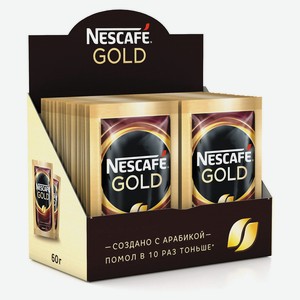 Кофе растворимый Nescafe Gold сублимированный с добавлением молотого кофе, 30x2 г