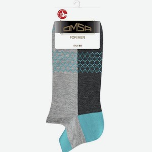 Хлопковые носки Omsa TREND 107 укороченные с фальшпяткой Grigio Melange 39-41