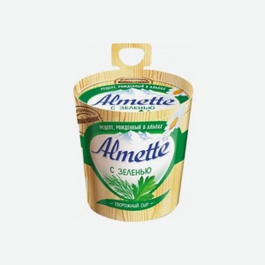 Сыр творожный ALMETTE С зеленью; Сливочный 60% 150г