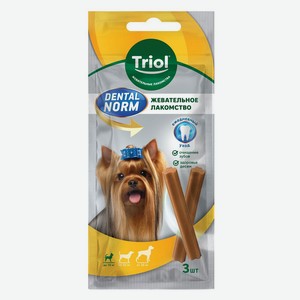 Лакомство для собак мелких пород Triol Dental Norm Палочки жевательные, 45 г